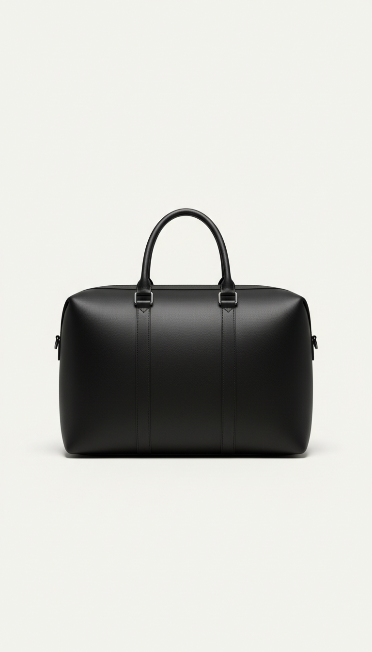Matte Black Leather Weekender Bag